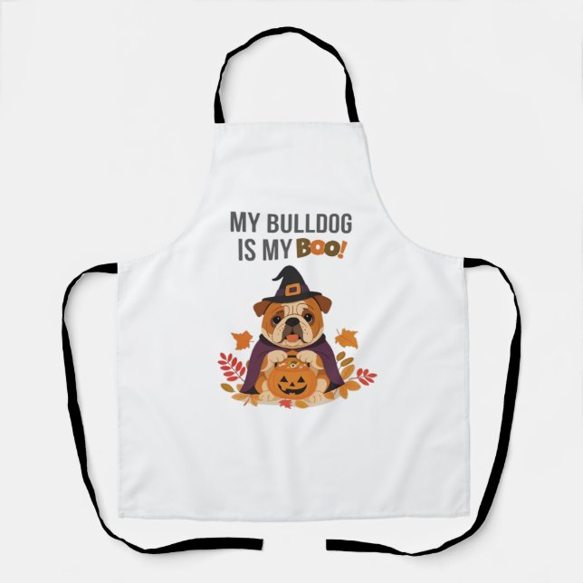 Tablier Costume d'Halloween Bulldog Mon Bulldog est Mon Bo (Recto)
