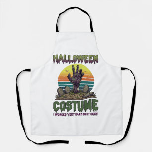 Tablier Costume d'Halloween Main de Zombie Cimetière Pierr