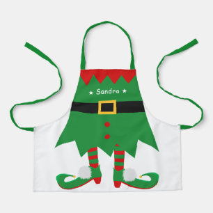 Tablier Costume elfe de Noël Père Noël petite aide mignonn
