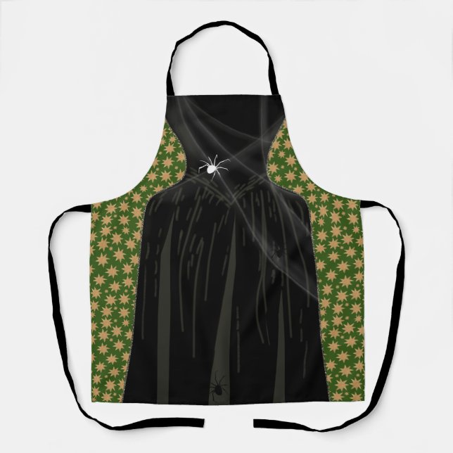 Tablier Costume Halloween sorcier Céleste Noir (Recto)