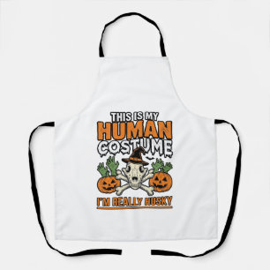 Tablier Costume Humain Husky Drôle T-Shirt Chien Halloween