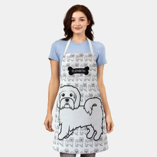 Tablier Coton de Tulear Chien de Dessin Animé Mignon & Nom