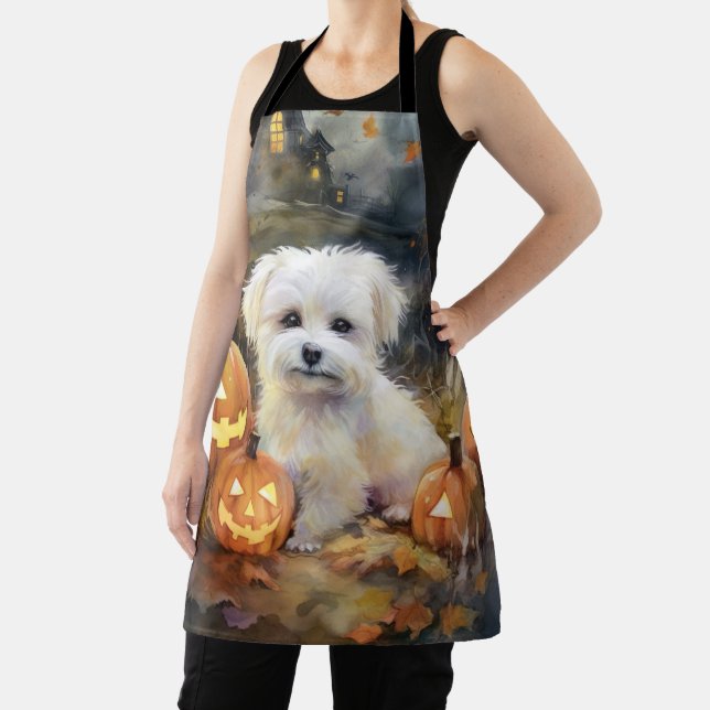 Tablier Coton De Tulear Halloween Avec Peur Citrouille (Insitu)
