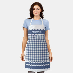 Tablier Cottage blanc blanc foncé En vichy Plaid personnal