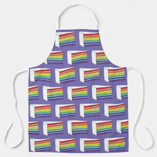 Tablier Couche arc-en-ciel Coupe de gâteau LGBT Amour Gay  (Recto)