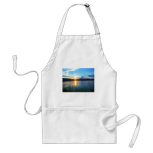 Tablier Coucher de soleil bleu sur le lac