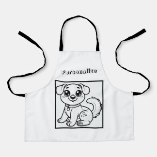 Tablier Couleur mignon chien personnalisé