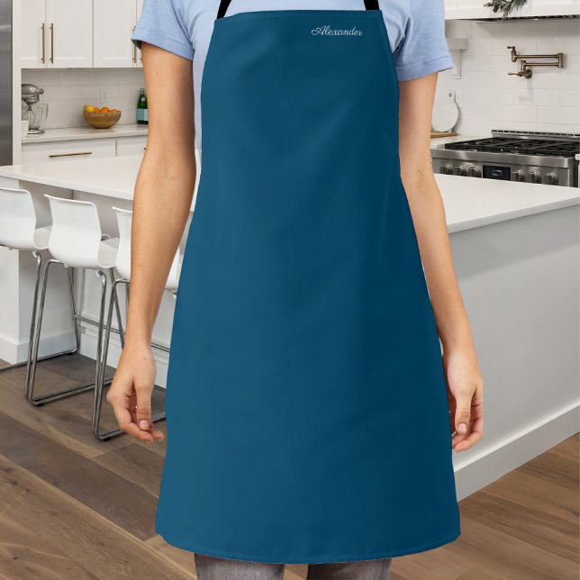 Tablier Couleur solide Turquoise bleu foncé modèle blanc S (Créateur téléchargé)