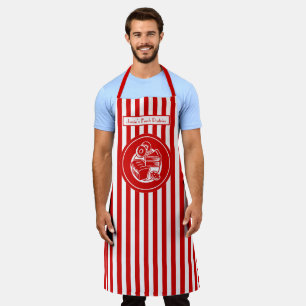 Tablier Couleurs DIY Rayure verticale Rouge Blanc Pâtissie