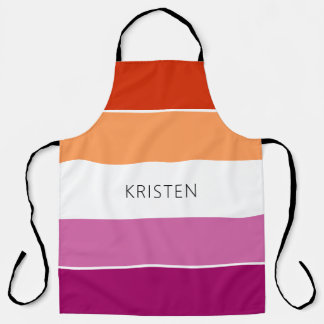 Tablier Couleurs Drapeau Lesbienne Personnalisées Frappes 