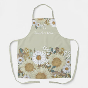 Tablier Country Floral Sunflower Garden Nom de la femme Ap