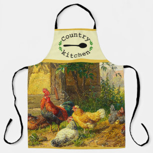 Tablier Country Kitchen Ferme Coq Hens Apron