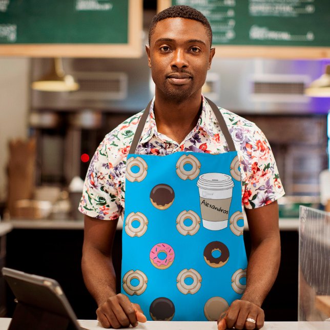 Tablier Coupe de café personnalisée Holey Doughnut (Créateur téléchargé)