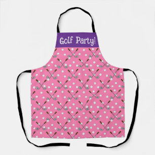 Tablier Coupe et taille : Pink Custom Golf Party Apron