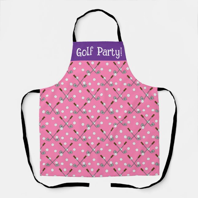 Tablier Coupe et taille : Pink Custom Golf Party Apron (Recto)
