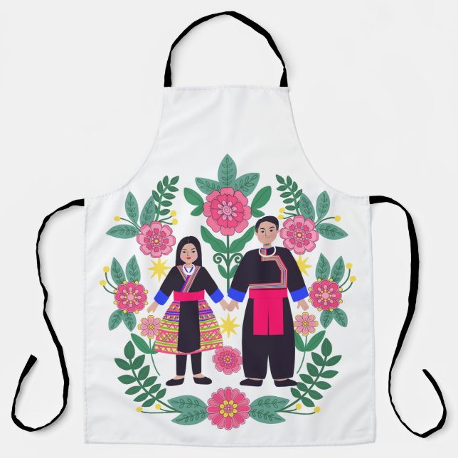 Tablier Couple de jambe Hmong personnalisé (Recto)
