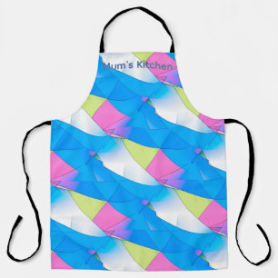 Tablier Courbes bleues abstraites cuisine de maman