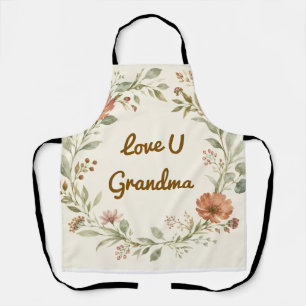 Tablier Couronne florale personnalisée pour grand-mère
