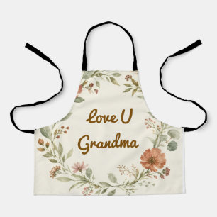 Tablier Couronne florale personnalisée pour grand-mère