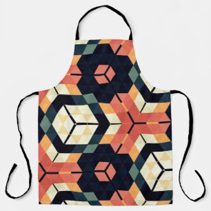 Tablier Couteaux géométriques hexagones Abstraits et color
