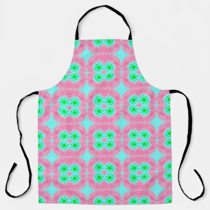 Tablier Couvre pastel vert, imprimé ikat tribal. Style mod