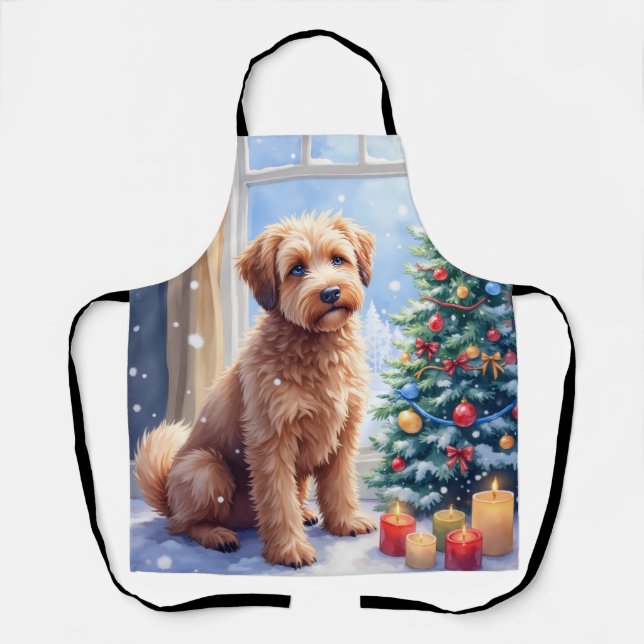 Tablier Cozy Christmas Bouvier des Flandres Art (Recto)