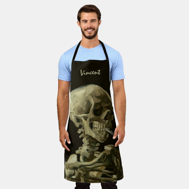 Tablier Crâne avec cigarette brûlante par Vincent van Gogh (Porté)