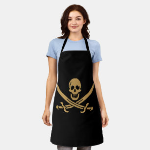 Tablier Crâne et Cutlass d'or aztèque Pirate Calico Jack
