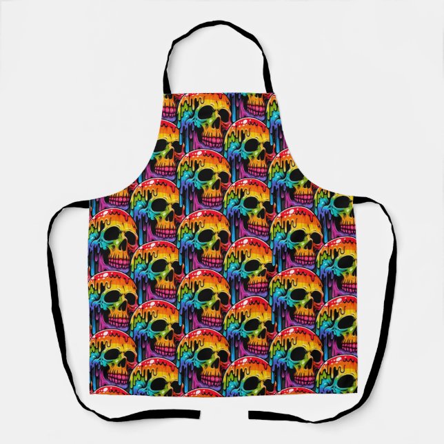Tablier Crâne multicolore vibrant (Recto)
