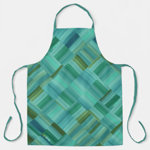 Tablier Cravate Aqua Green et Blue Blocks