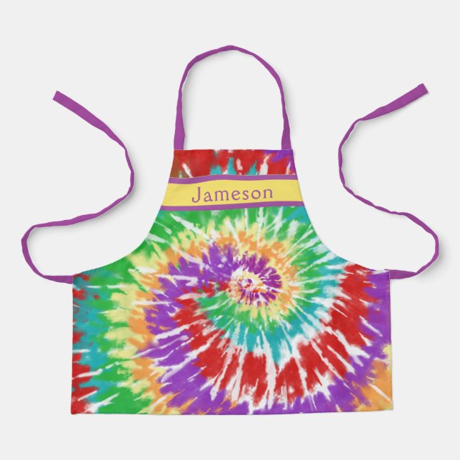 Tablier CRAVATE D'ENFANT Tiré Rainbow Swirl - Personnalisé (Recto)