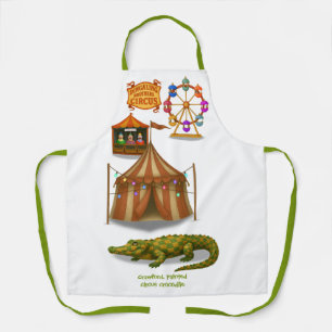 Tablier Crawford, crocodile de cirque peint