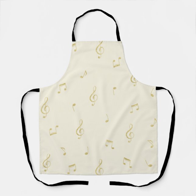Tablier Cream Gold Music Notes   (Recto)