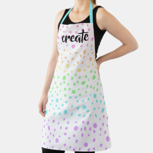 Tablier "Créer" Pastel Arc-en-ciel Pois Apron