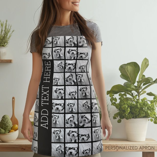 Tablier Créer un collage photo personnalisé avec 18 photos (Personalized Apron)