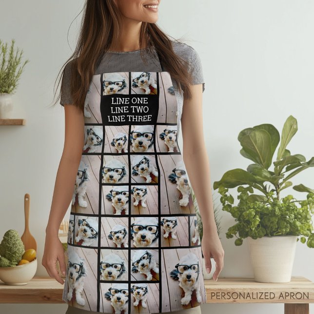 Tablier Créer un collage photo personnalisé avec 8 photos (Personalized Apron)