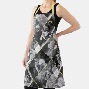 Tablier Créer un collage photo Vintage de style noir et b