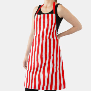 Tablier Créez votre propre Lourd polyester rayé rouge/blan