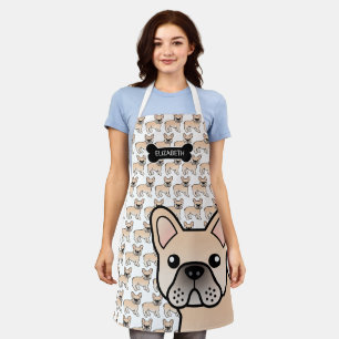 Tablier Crème French Bulldog mignonne Dessin & Nom