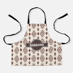 Tablier Crème gris ethnique Motif minimal