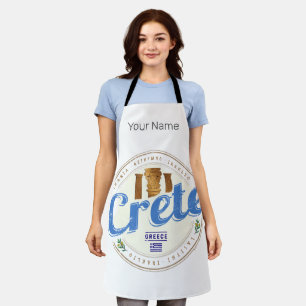 Tablier Crète Île Grèce Retro Vintage Vacances Souvenir