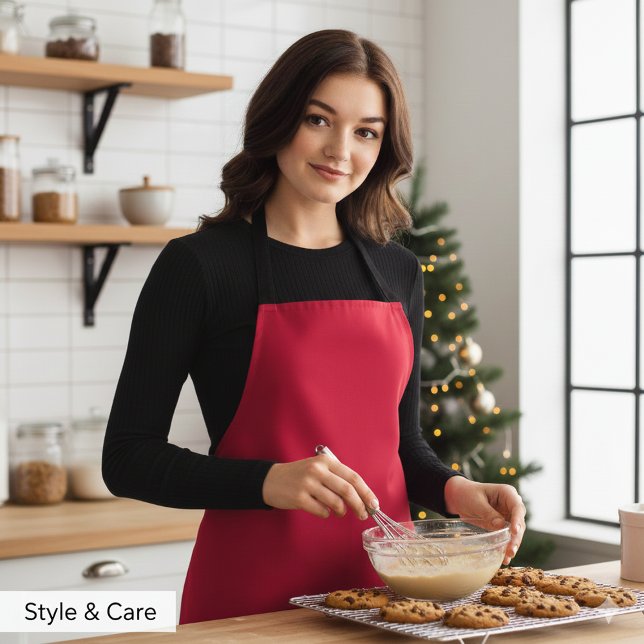 Tablier Crimson Red Kitchen Apron with Elegant Flair (Crimson Red Kitchen Apron with Elegant Flair)