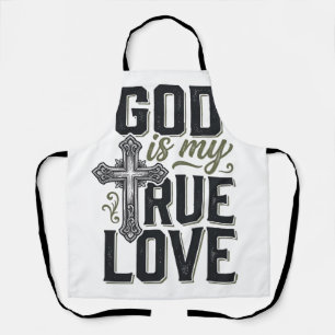 Tablier Croix Chrétienne Dieu Est Mon Véritable Amour Vect