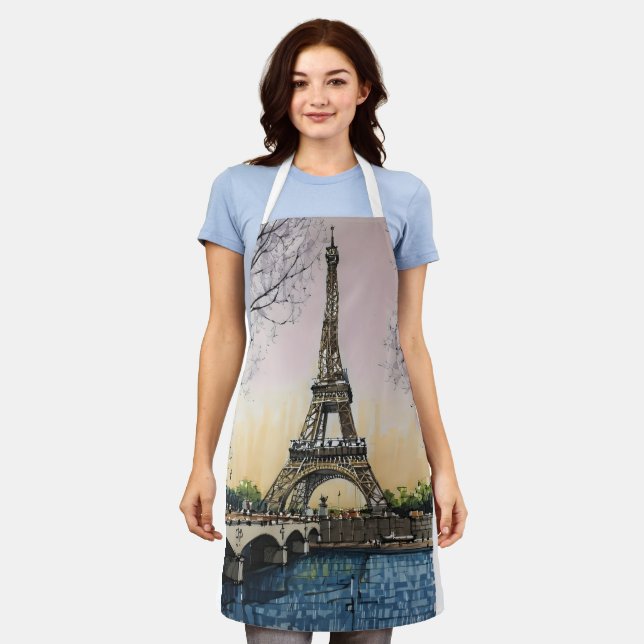 Tablier Croquis de la Tour Eiffel – Monument de Paris  (Porté)