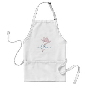 Tablier Croquis floral aquarelle personnalisée