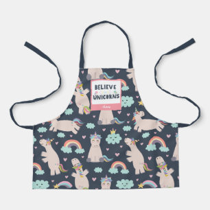 Tablier Croyez en Unicorns Bleu et Rose fille Motif enfant