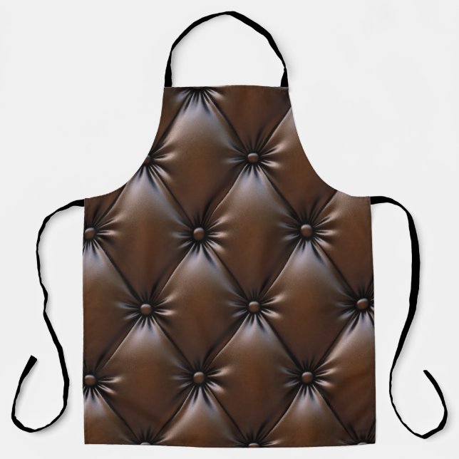 Tablier Cuir au chocolat : Texture luxueuse d'Upholstery (Recto)