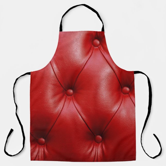 Tablier Cuir rouge : Motif d'élévation. (Recto)