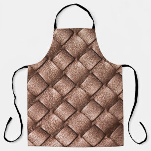 Tablier Cuir tissé, arrière - plan couleur bronze.