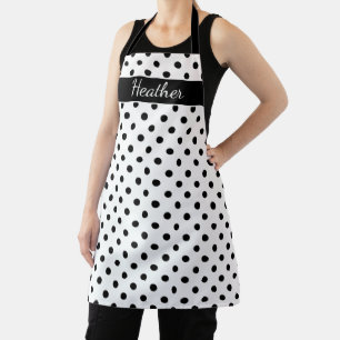 Tablier Cuisine à motif personnalisé gros points noirs et